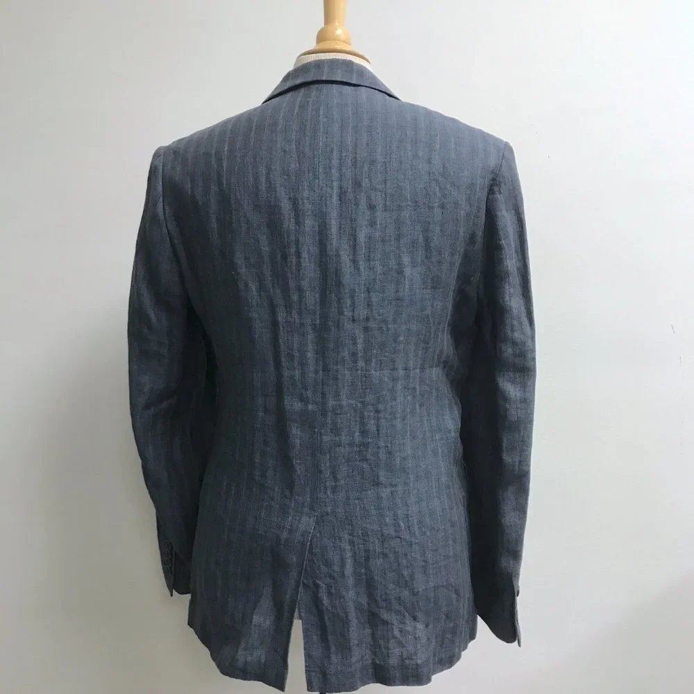 TED BAKER JEAN gray stripe linen blazer 4 38 40 new vintage